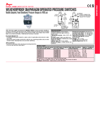 Thumbnail of document Data Sheet - 1000W Weatherproof Diaphragm Operated Pressure Switches